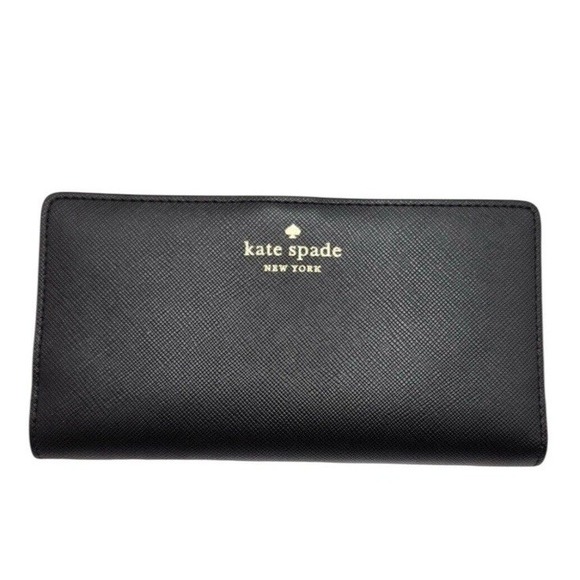 Kate Spade New York Slim Schuyler Billfold‎ Wallet Saffiano PVC Black NWT - Picture 8 of 8